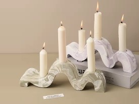 Molde silicona portavela triple ondulado